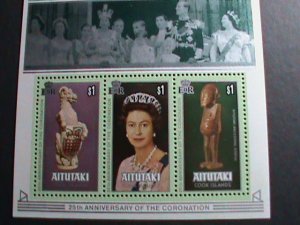 AITUTAKI -1978 -25TH ANNIVERSARY:CORONATION OF ELIZABETH II MNH S/S SHEET VF