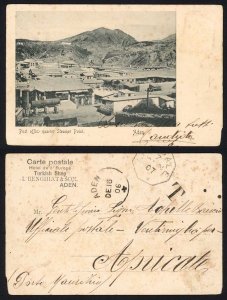 Aden 1906 post dued postcard