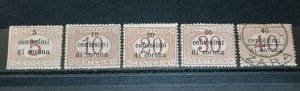 Venezia Giulia 1918 Segnatasse Postage Due 5–40c di Corona MH/Used