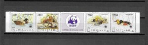 YUGOSLAVIA 1989 WWF SG 2511/4 MNH