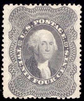 CERTIFIED US Stamp #37 MINT NO GUM SCV $500.