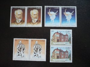 Stamps - Cuba - Scott# 3540-3543 - MNH Set of 4 stamps in Pairs