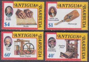 ANTIGUA & BARBUDA Sc# 1605A-D MNH PART I of SET of 8 INVENTORS and PIONEERS