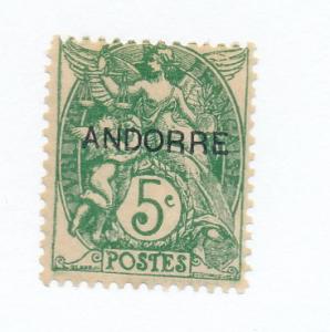 Andorra, French Admin. 1931 Scott 4 MH - 5c, Liberty 