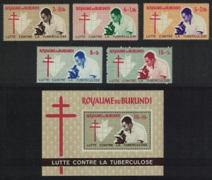 Burundi Anti-TB Campaign 5v+MS 1965 MNH SG#122-MS126a MI#137-141+Block 6A