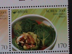 ​KOREA-2001- SC#2056-KOREAN FOOD 1ST SERIES-MNH BLOCK VERY FINE-HARD TO FIND