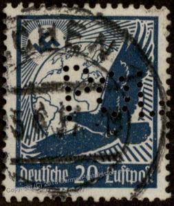 Germany Airmail Eagle Polizei POL Lochung Police Perfin Official Stamp Use 60918