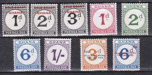 Ghana Postage Due Stamps, NH & Hinged