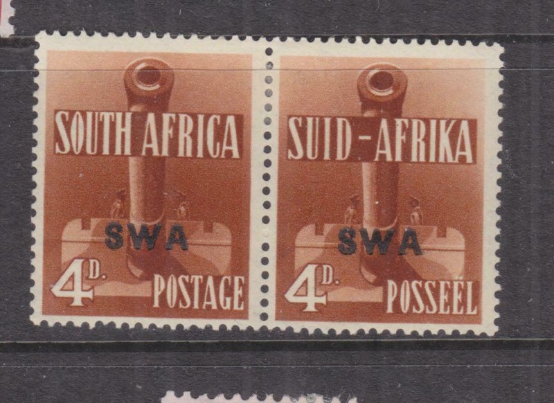 SOUTH WEST AFRICA, 1941 War Effort, 4d. Orange Brown, bilingual pair, lhm.