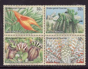 United Nations New York-Sc#677a- id8-unused NH set-Plants-Flora-Endangered-1996-