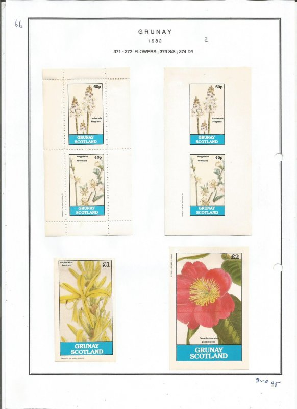 GRUNAY- 1982 - Flowers - Sheets - Mint Light Hinged - Private Issue