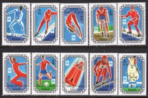 092 -Turks & Caicos Islands - Sport - I.O.C - Horses - Skiing - Bob - MNH Set