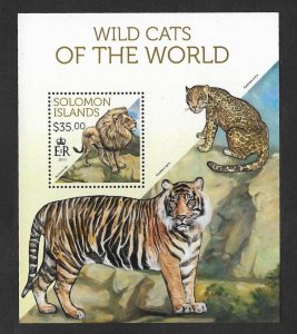 SD)2011 SOLOMON ISLANDS  WILDLIFE, CATS IN THE WORLD, LION, TIGER, CHEETAH,