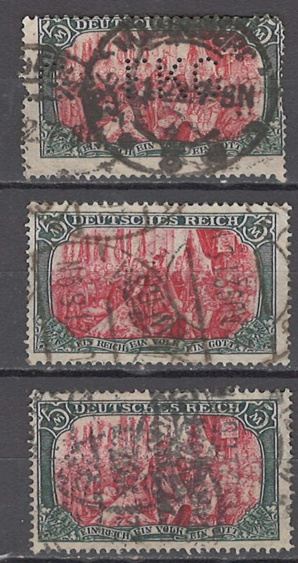 COLLECTION LOT OF #1162 GERMANY  # 95*3 1905 CLEARANCE STUDY