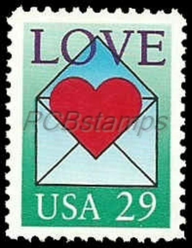 US #2618 29c LOVE, 1992, MNH, (PCB-1)