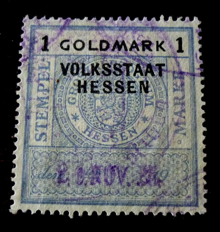 GERMANY-REVENUE STAMP! stempelmarke fiscal tax dt.reich usa M55