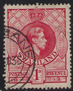Swaziland 1938 - 54 KGV1 1d Rose Red SG 29 ( A812 )