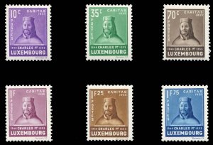 Luxembourg #B67-72 Cat$110, 1935 Charles I, set of six, never hinged