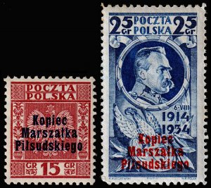 Poland Scott 292-293 (1935) Mint NH VF, CV $12.00 C