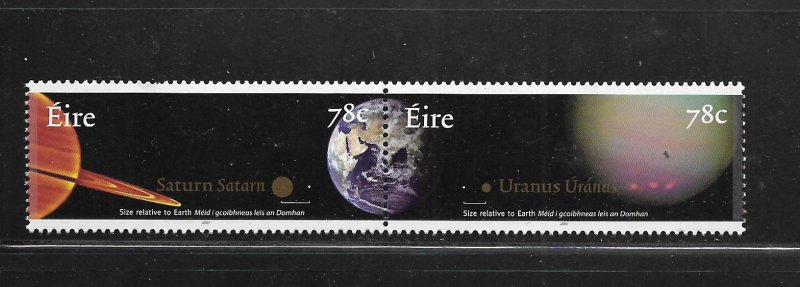 IRELAND, 1722A, MNH, PAIR, SATURN & URANUS