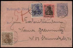 Germany 1921 Inflation Berlin Rohrpost Pneumatic Mail Cover Germania 82665