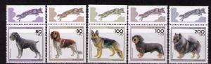 GERMANY BUND Sc# B779 - B783 MNH FVF Set5 x Mgn Impt 1 Dogs