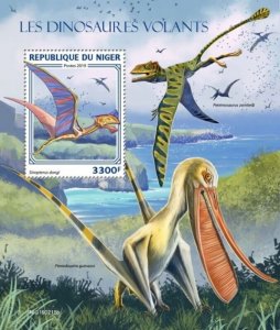 Niger - 2019 Flying Dinosaurs on Stamps - Stamp Souvenir Sheet - NIG190215b