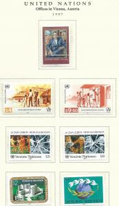 UN-Vienna  #67-73  1987 issues (MNH)  CV $5.50