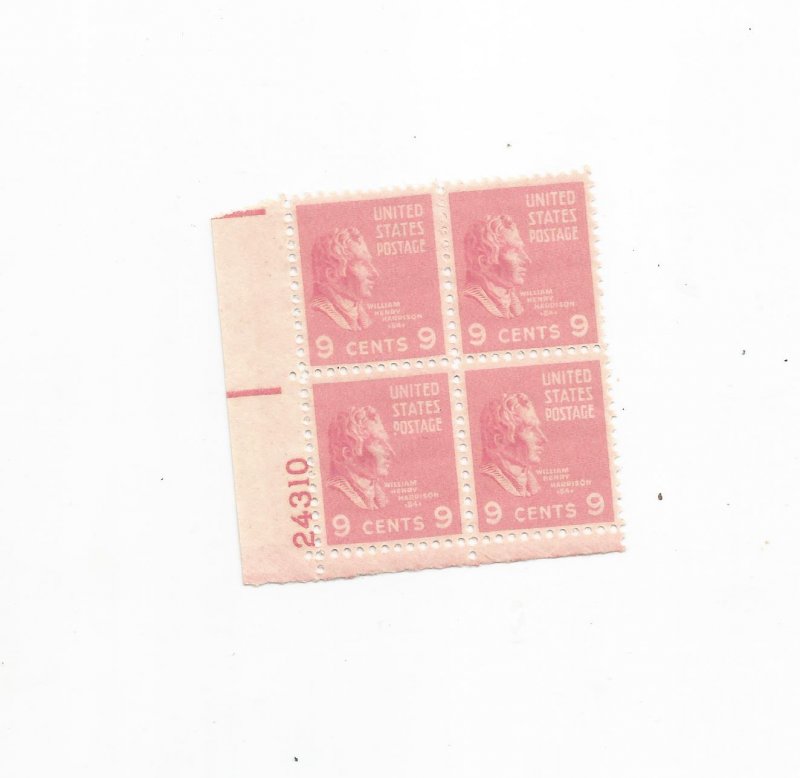 US SCOTT# 814 PLATE BLOCK OF 4, MNH, OG