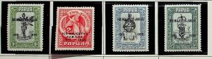 Papua New Guinea Sc 114-7 MLH overprints,1935 - Silver Jubilee Ann. of George V