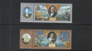 Latvia  Scott#  538-539  MNH  (2001 Latvian Seamen)