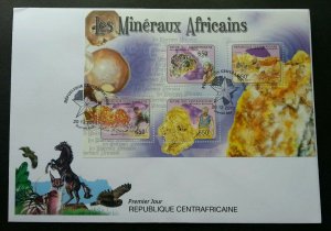 Central Africa Minerals 2011 Stone Gemstone Horse Bird Owl Cat Insect (FDC *rare