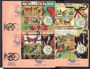 Somalia, 2011 issue. Butterflies on 4 s/sheets. 4 First day covers. Scout logo.*