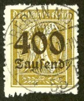 Germany Sc# 275 Used 1923 400000m on 30pf Overprint