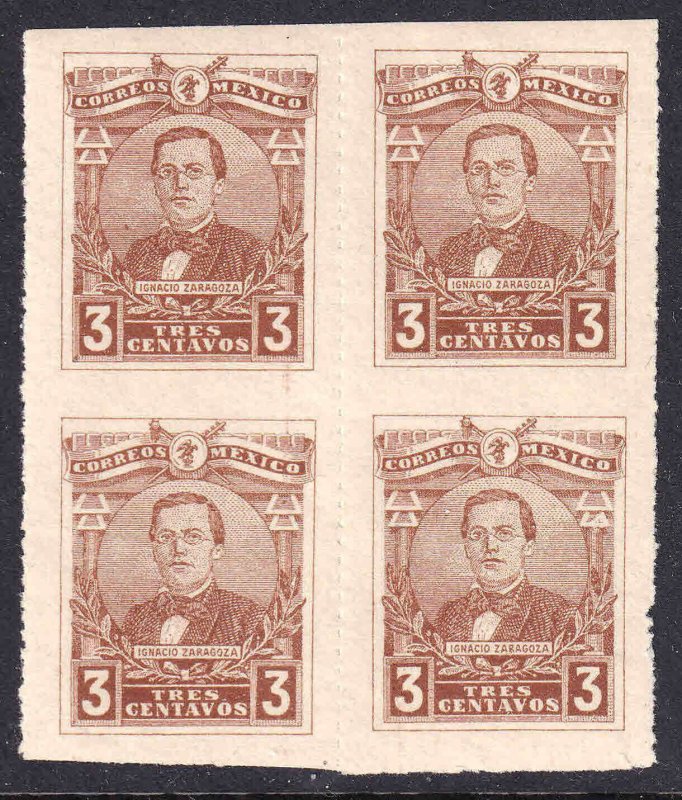 MEXICO 502 ERROR 2 VERTICAL PAIRS IMPERF HORIZONTALLY OG NH U/M XF BEAUTIFUL GUM