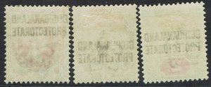 BECHUANALAND PROTECTORATE 1897 QV GB 1/2D 1D AND 2D