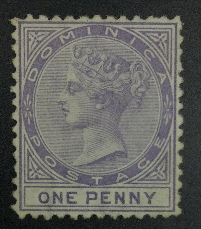 MOMEN: DOMINICA SG #1 1874 P12.5 CROWN CC UNUSED £150 LOT #62135