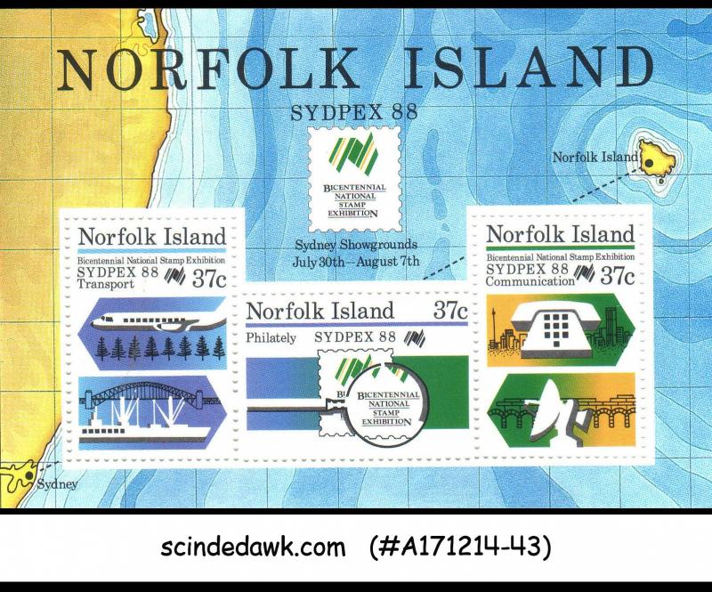 NORFOLK ISLANDS - 1988 BICENTENNIAL NATIONAL STAMP EXHIBITION SYDPEX 88 MIN/SHT