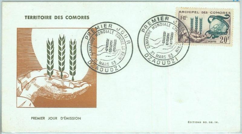 67600 - COMOROS Comores - Postal History -  FDC Cover 1963 - AGRICOLTURE Famine