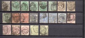 GB VICTORIA ALL DIFFERENT SURFACED PRINT USED STAMP selected stock value $2900 