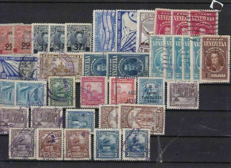 venezuela 1893 school tax overprint stamps  ref 10565