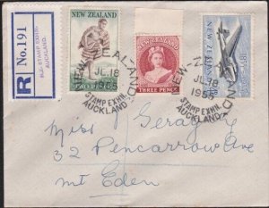 NEW ZEALAND 1955 Stamp Centenary FDC - AUCKLAND Stamp Exhibition pmk.......B2817