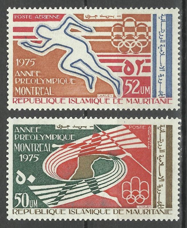 Mauritania 1975 Olympic Games Montreal 1976 Canada Sports Javelin Race Stamps