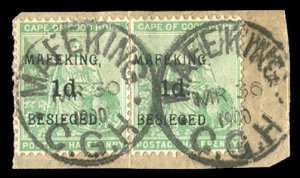 Cape of Good Hope - Mafeking #162 (SG 1) Cat£170+, 1900 1p on 1/2p green, ho...