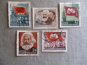 German Democratic Republic, Scott# 137-139, 142, 145, used