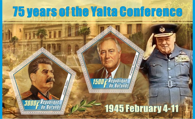 Stamps. Famous people. Yalta Conference 2020 year 1+1 sheets perforated