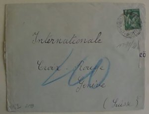 FRANCE POW RED CROSS IN SWISS FROM CALAIS 1940 1 FR ( LOW POSTAGE)