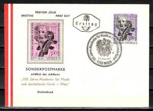 Austria, Scott cat. 805. Academy of Music issue. First day cover.