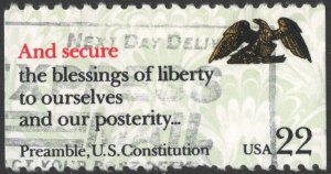 SC#2358 22¢ Constitution Booklet Pane Single (1987) Used