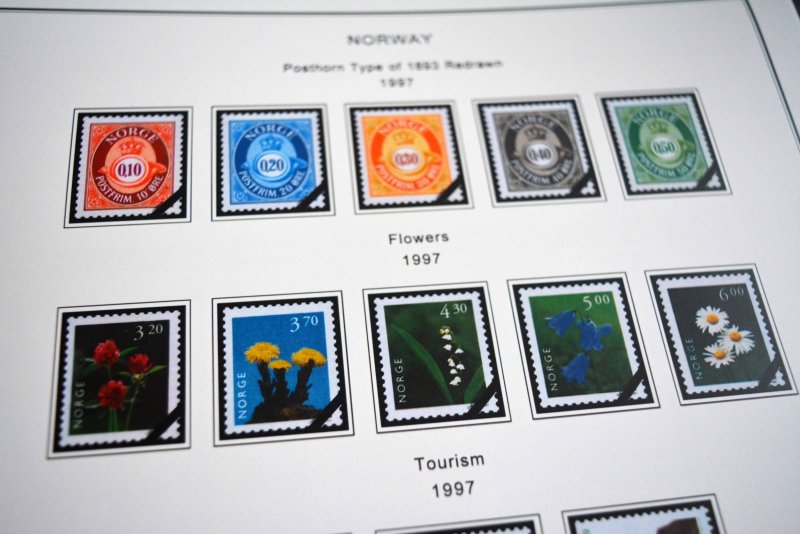 COLOR PRINTED NORWAY 1855-2010 STAMP ALBUM PAGES (183 illustrated pages)